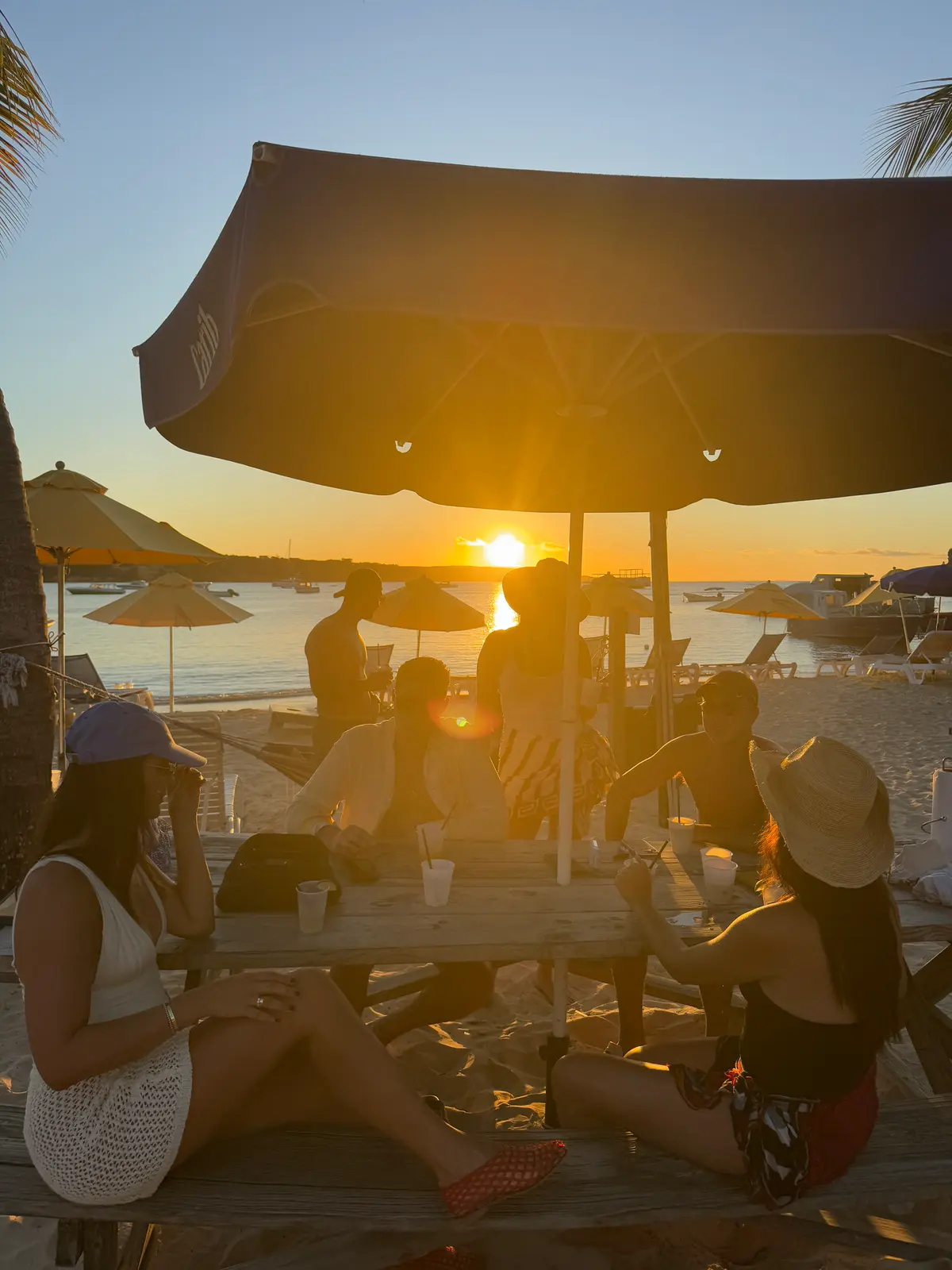 Sunset from the table at Elvis' Beach Bar, Anguilla