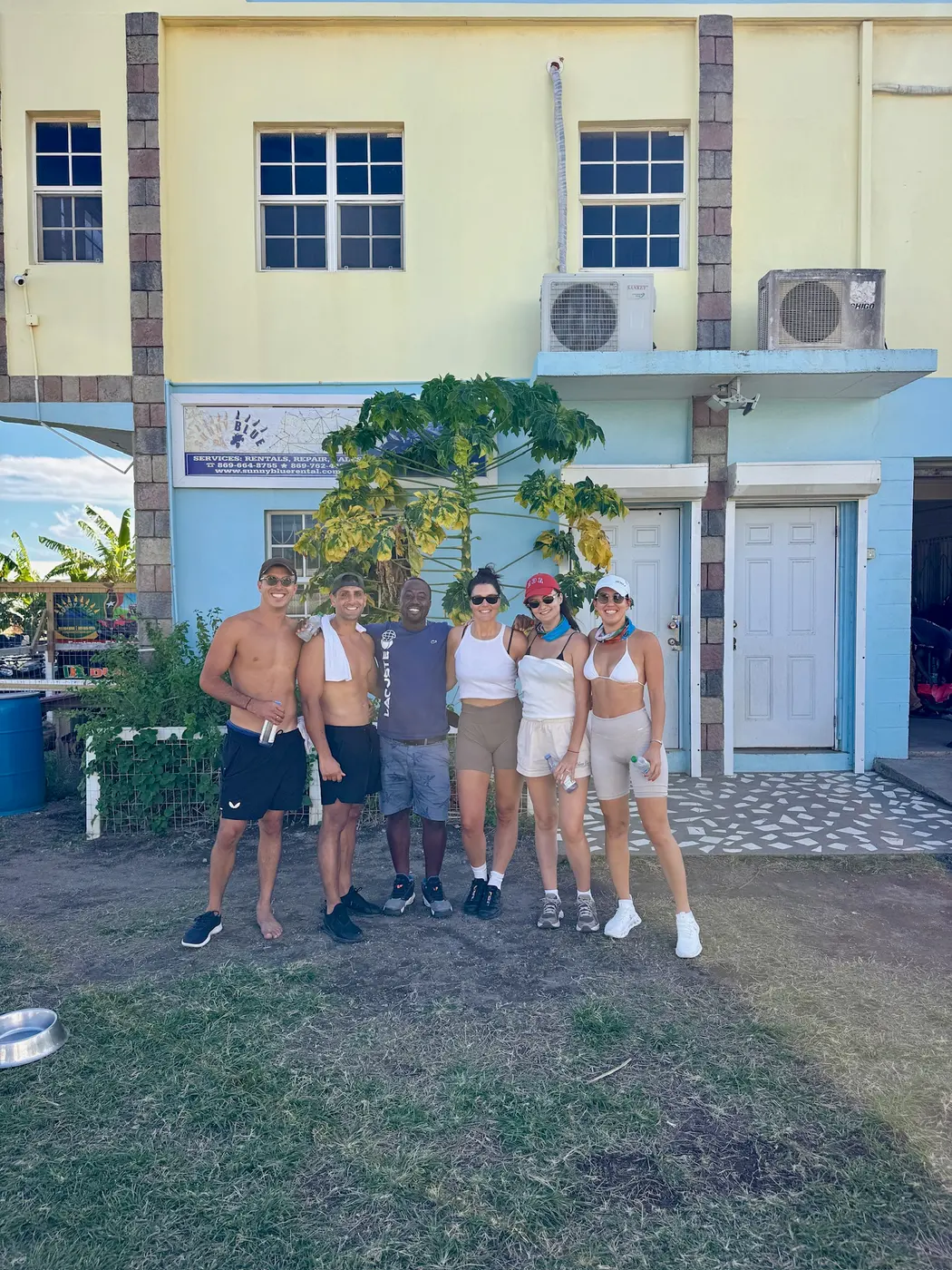 The group with the guide after the ATV tour, St Kitts